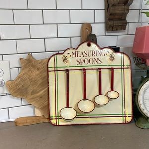 Vintage enamelware spoon set